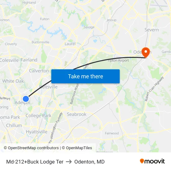 Md-212+Buck Lodge Ter to Odenton, MD map