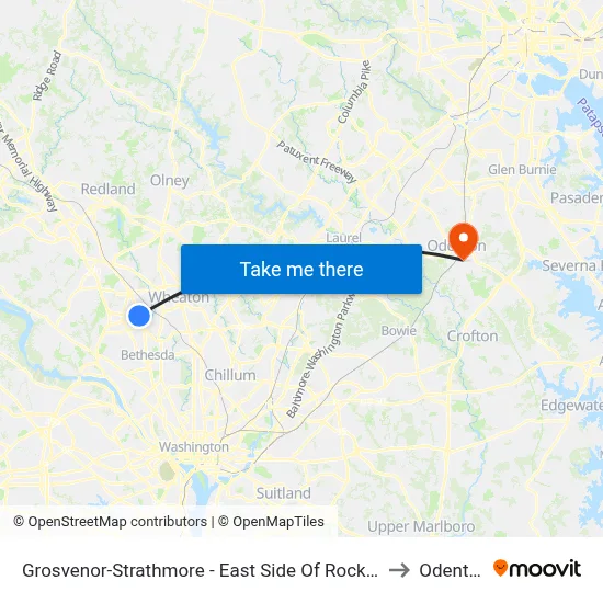 Grosvenor-Strathmore - East Side Of Rockville Pike Near Tuckerman Ln. to Odenton, MD map
