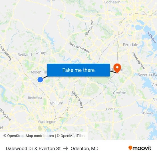 Dalewood Dr & Everton St to Odenton, MD map
