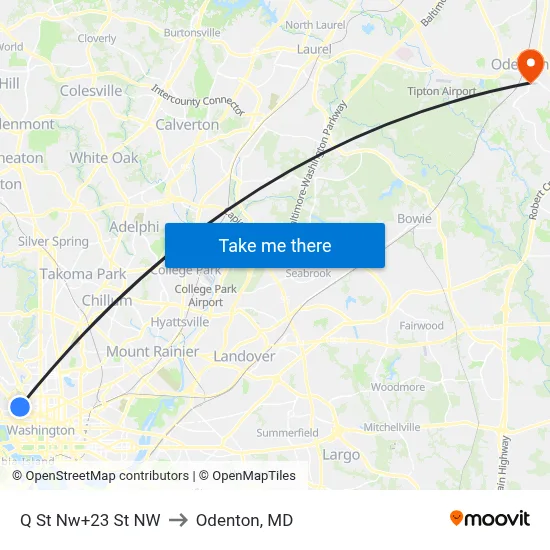 Q St Nw+23 St NW to Odenton, MD map