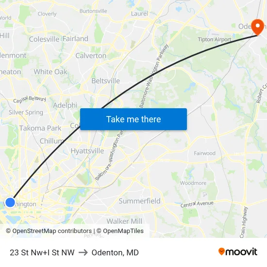 23 St Nw+I St NW to Odenton, MD map