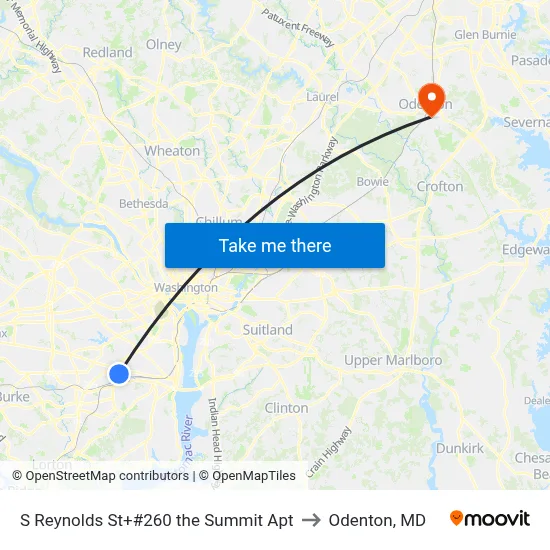 S Reynolds St+#260 the Summit Apt to Odenton, MD map