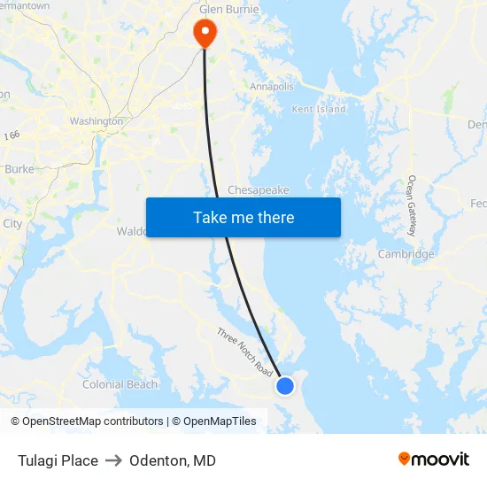 Tulagi Place to Odenton, MD map