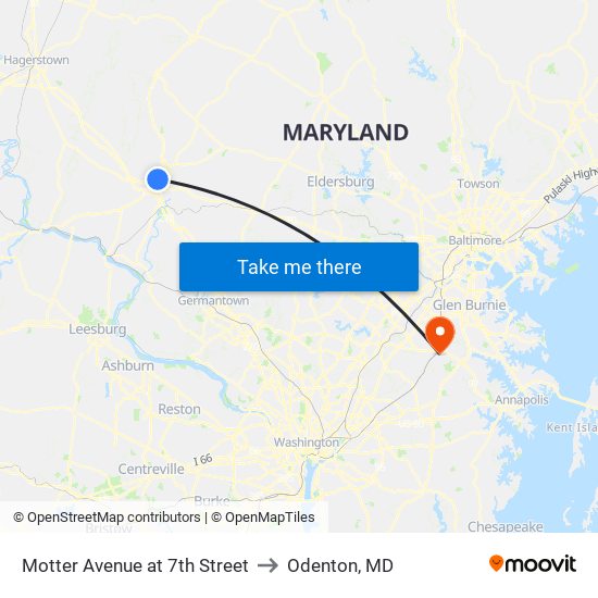 Motter Avenue at 7th Street to Odenton, MD map