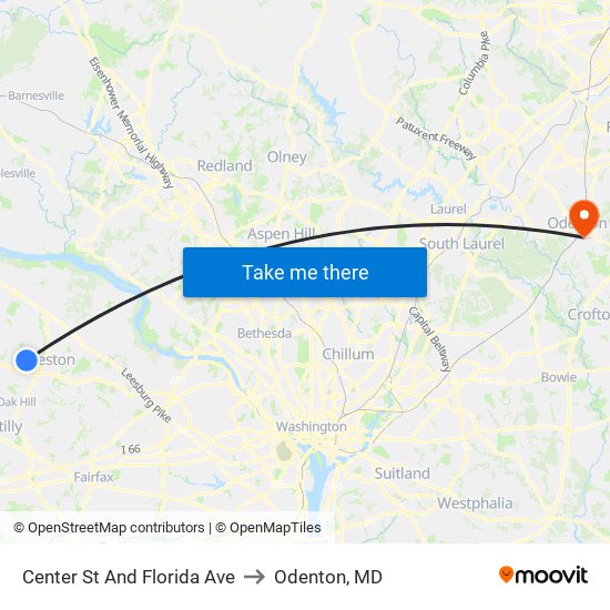 Center St And Florida Ave to Odenton, MD map