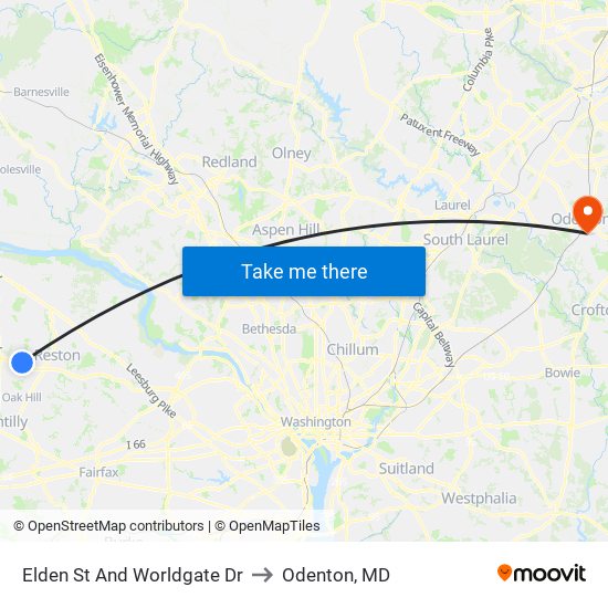 Elden St And Worldgate Dr to Odenton, MD map