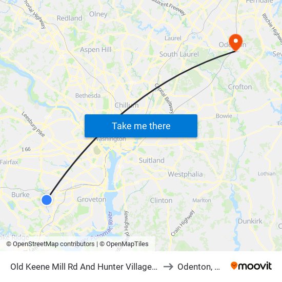 Old Keene Mill Rd And Hunter Village Dr to Odenton, MD map