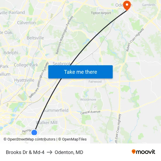 Brooks Dr & Md-4 to Odenton, MD map