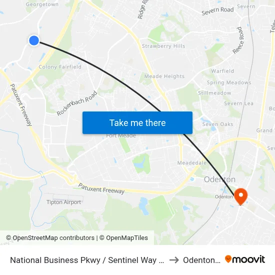 National Business Pkwy / Sentinel Way (Northbound) to Odenton, MD map