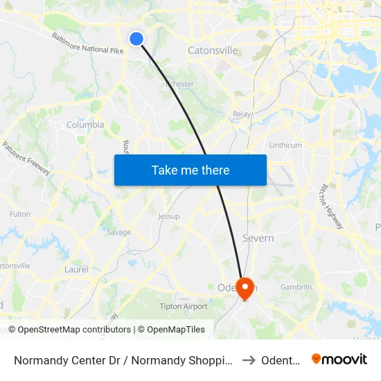 Normandy Center Dr / Normandy Shopping Center (Northbound) to Odenton, MD map