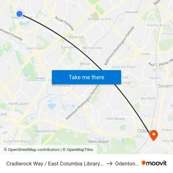 Cradlerock Way / East Columbia Library (Westbound) to Odenton, MD map