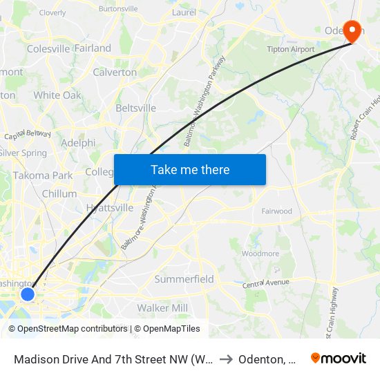 Madison Drive And 7th Street NW (Wb) to Odenton, MD map