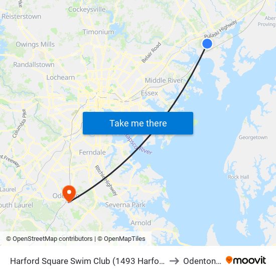 Harford Square Swim Club (1493 Harford Square Dr) to Odenton, MD map