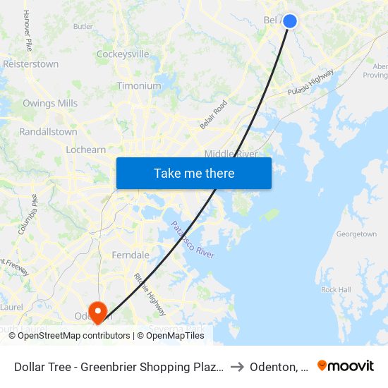 Dollar Tree - Greenbrier Shopping Plaza - Wb to Odenton, MD map