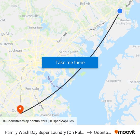 Family Wash Day Super Laundry (On Pulaski Hwy/Us 40) to Odenton, MD map