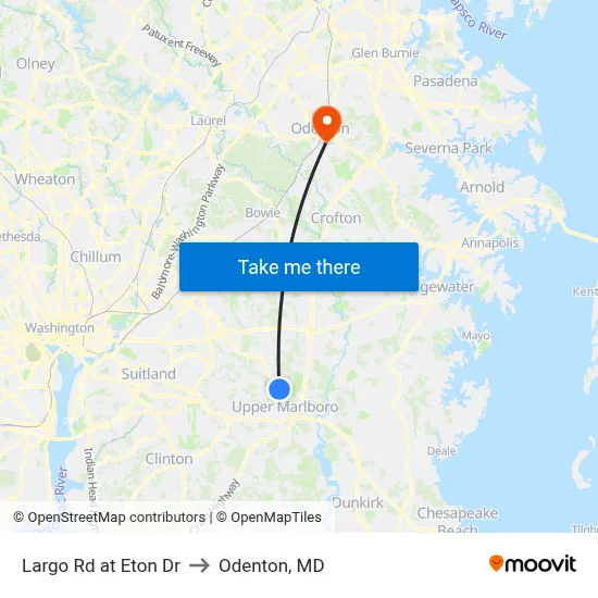 Largo Rd at Eton Dr to Odenton, MD map