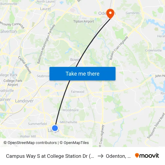Campus Way S at College Station Dr (Pgcc) to Odenton, MD map