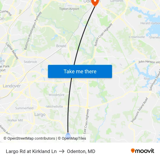 Largo Rd at Kirkland Ln to Odenton, MD map