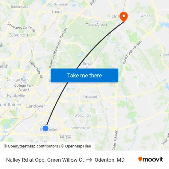 Nalley Rd at Opp. Green Willow Ct to Odenton, MD map