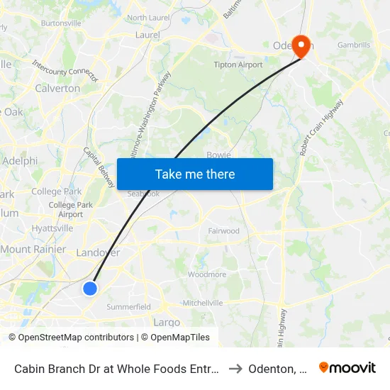 Cabin Branch Dr at Whole Foods Entrance to Odenton, MD map