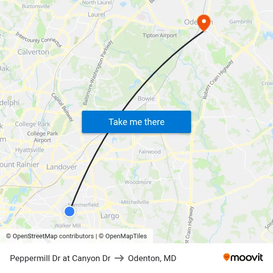 Peppermill Dr at Canyon Dr to Odenton, MD map