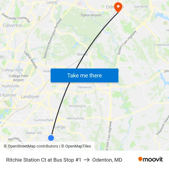 Ritchie Station Ct at Bus Stop #1 to Odenton, MD map