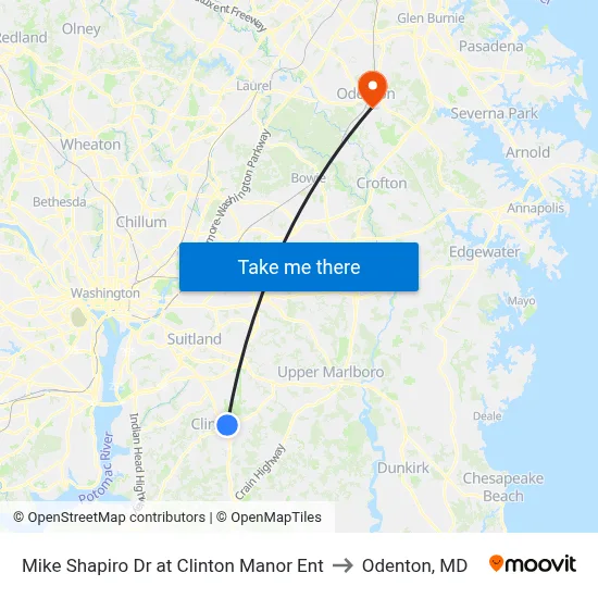 Mike Shapiro Dr at Clinton Manor Ent to Odenton, MD map