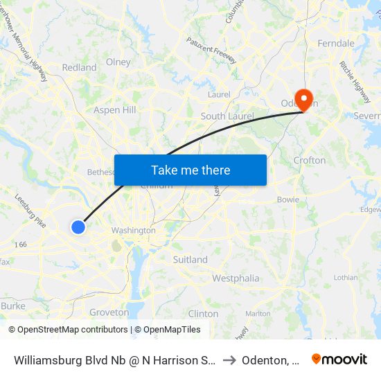 Williamsburg Blvd Nb @ N Harrison St Ns to Odenton, MD map
