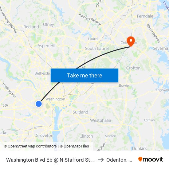 Washington Blvd Eb @ N Stafford St FS to Odenton, MD map