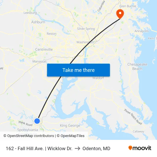 162 - Fall Hill Ave. | Wicklow Dr. to Odenton, MD map