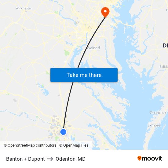 Banton + Dupont to Odenton, MD map