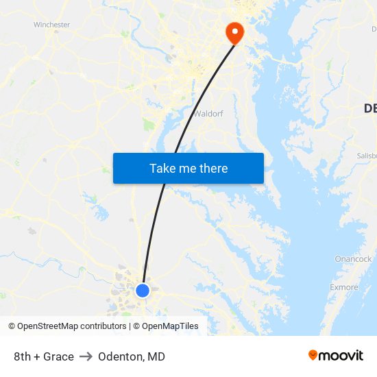 8th + Grace to Odenton, MD map