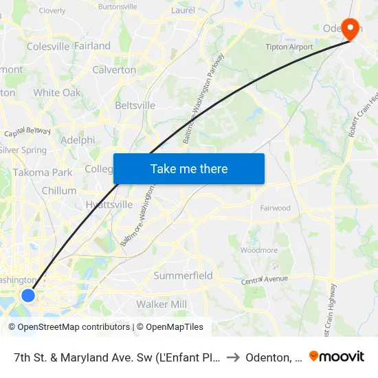 7th St. & Maryland Ave. Sw (L'Enfant Plaza) Nb to Odenton, MD map