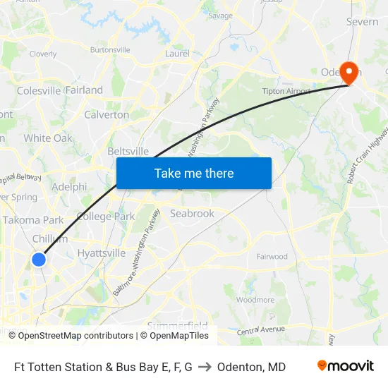 Ft Totten Station & Bus Bay E, F, G to Odenton, MD map