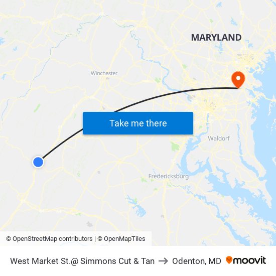 West Market St.@ Simmons Cut & Tan to Odenton, MD map