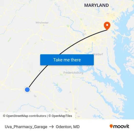 Uva_Pharmacy_Garage to Odenton, MD map