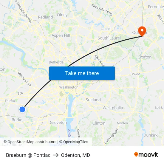 Braeburn @ Pontiac to Odenton, MD map