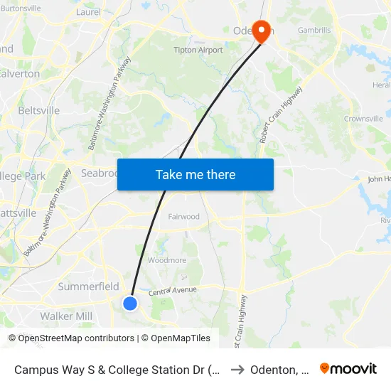 Campus Way S & College Station Dr (Pgcc) to Odenton, MD map