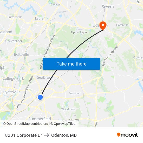 8201 Corporate Dr to Odenton, MD map