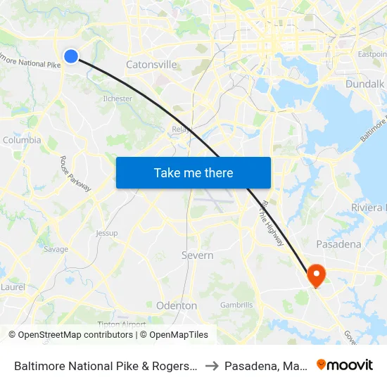 Baltimore National Pike & Rogers Ave FS Eb to Pasadena, Maryland map