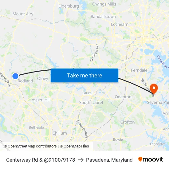 Centerway Rd & @9100/9178 to Pasadena, Maryland map