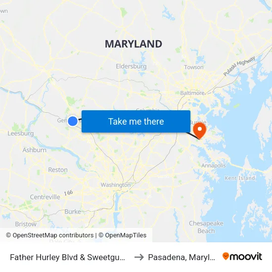 Father Hurley Blvd & Sweetgum Cir to Pasadena, Maryland map