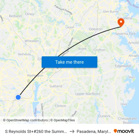 S Reynolds St+#260 the Summit Apt to Pasadena, Maryland map