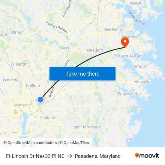 Ft Lincoln Dr Ne+33 Pl NE to Pasadena, Maryland map