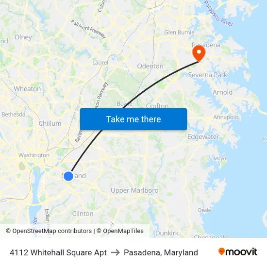 4112 Whitehall Square Apt to Pasadena, Maryland map