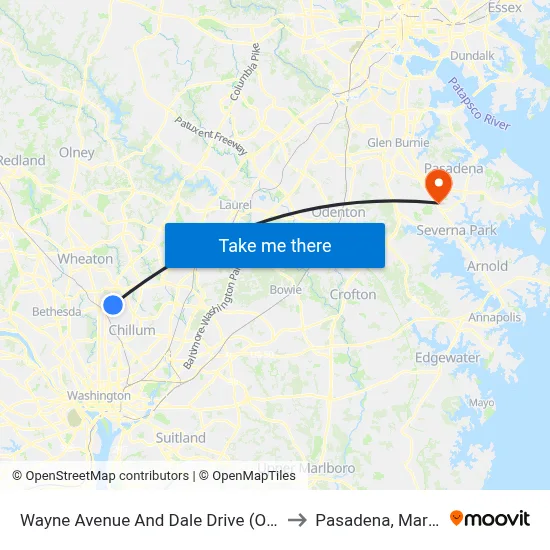 Wayne Avenue And Dale Drive (Outbound) to Pasadena, Maryland map