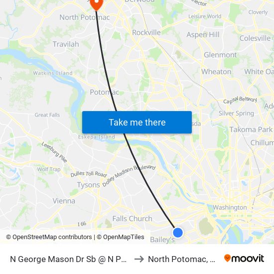 N George Mason Dr Sb @ N Pershing Dr Ns to North Potomac, Maryland map