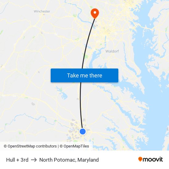 Hull + 3rd to North Potomac, Maryland map