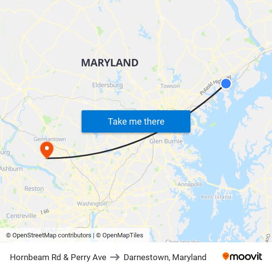 Hornbeam Rd & Perry Ave to Darnestown, Maryland map