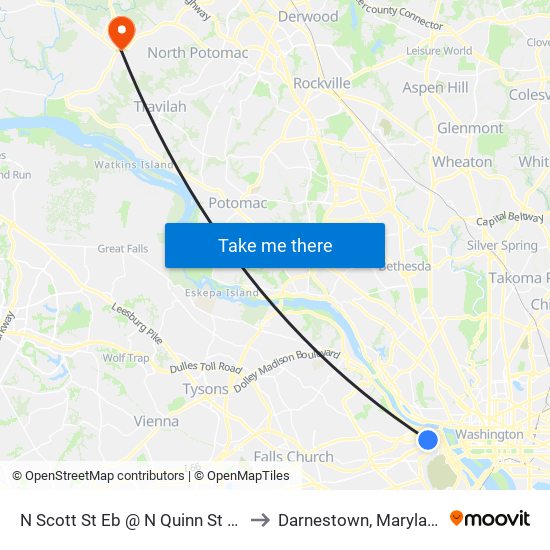 N Scott St Eb @ N Quinn St Ns to Darnestown, Maryland map